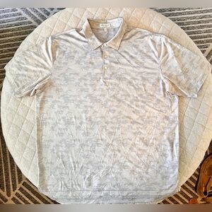 PETER MILLAR XXL Double Performance UPF 50+ Golf Gray Camo Polo Shirt Orig $133